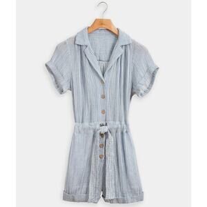 Faherty Blue Striped Jumpsuit